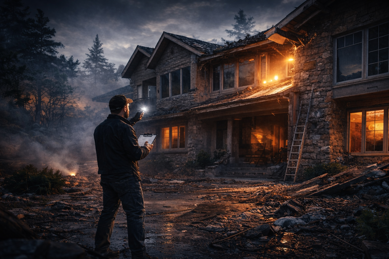 California property claim inspection after fire and smoke damage